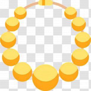 Pearl Necklace - Yellow Bead Necklace Transparent PNG