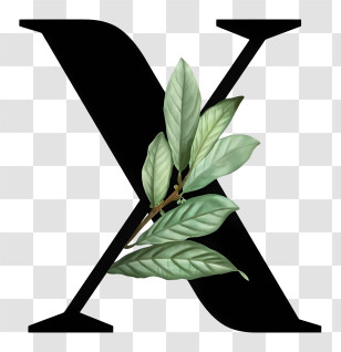 X Logo - Letter X With Leaves Design Transparent PNG
