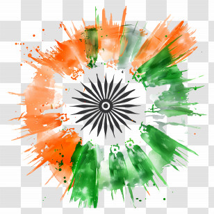 Indian - Indian Flag With Ashoka Chakra Transparent PNG