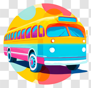 Bus Icon - Colorful Bus Illustration Transparent PNG
