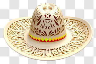 Straw Hat - Decorative Yellow Sombrero Transparent PNG