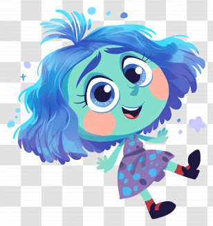 Envy - Cute Blue-haired Cartoon Character Transparent PNG