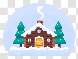 Snow Globe - Snowy Log Cabin In Winter Wonderland Transparent PNG