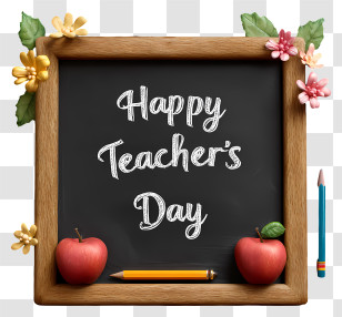 Teachers Day Text - Happy Teacher's Day Blackboard Transparent PNG