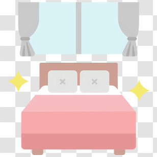 Icon - Simplistic Bedroom Icon With Window Transparent PNG