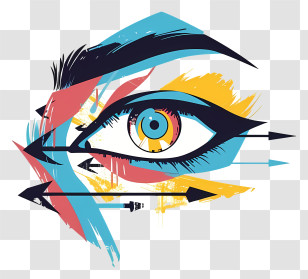 Eye With Arrows - Abstract Eye Art With Geometric Design Transparent PNG
