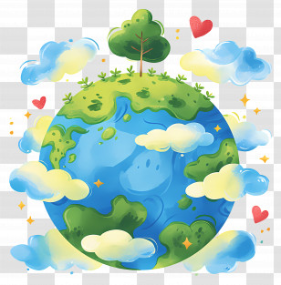 Planet Earth - Earth Surrounded By Clouds And Nature Transparent PNG
