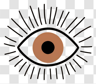 Cartoon - Minimalist Eye Illustration With Lines Transparent PNG
