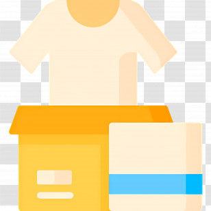 Clothes Box - Shirt In Yellow Box Transparent PNG