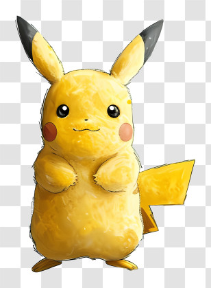 Pikachu - Cheerful Pikachu Standing With A Smile Transparent PNG