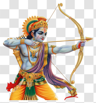Rama Navami - Archer With Bow And Arrow Illustration Transparent PNG