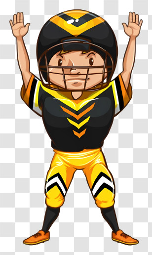 American Football Player - Football Player In Black And Yellow Uniform Transparent PNG