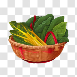 Swiss Chard
 - Basket Of Fresh Green And Yellow Chard Transparent PNG