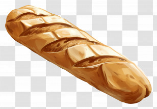 Golden Baguette - Golden Crust Baguette Illustration Transparent PNG
