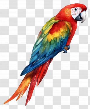 Watercolor Bird - Colorful Rainbow Macaw Parrot Illustration Transparent PNG