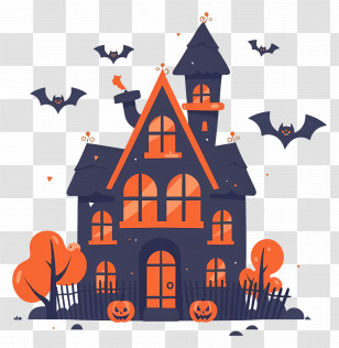 Halloween House - Cartoon Haunted House For Halloween Transparent PNG