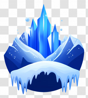 Winter Land - Blue Ice Crystal In Snowy Landscape Transparent PNG