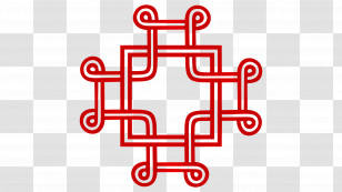 Macedonian Cross - Red Knot Pattern Design Transparent PNG