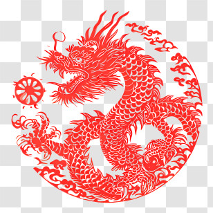 Food - Red Chinese Dragon Symbol Transparent PNG