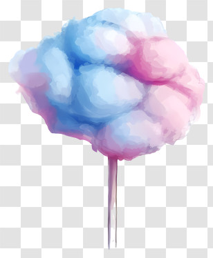 Cotton Candy - Pastel Cotton Candy On Stick Transparent PNG