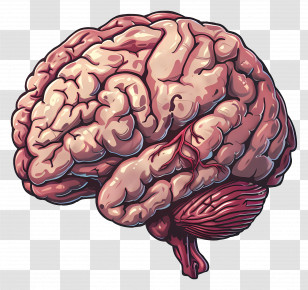 Animated Brain - Detailed Human Brain Illustration Transparent PNG