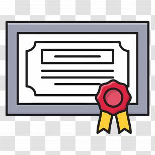 Certificate Template - Certificate Illustration With A Red Ribbon Transparent PNG