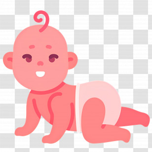 Infant - Adorable Baby Crawling Illustration Transparent PNG