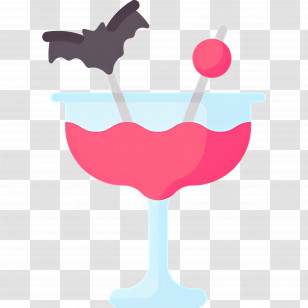 Halloween Cocktail - Halloween Themed Cocktail With Bat Decoration Transparent PNG