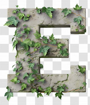 Letter E - Letter E With Ivy Decoration Transparent PNG