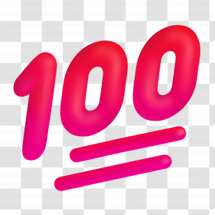 Hundred Points Emoji - Red 100 Emoji Symbol Transparent PNG