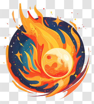 Fireball - Fiery Meteor In Space Transparent PNG