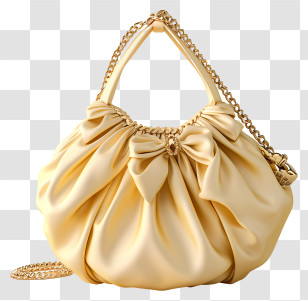 Evening Bag - Yellow Handbag With Chain And Bow Transparent PNG