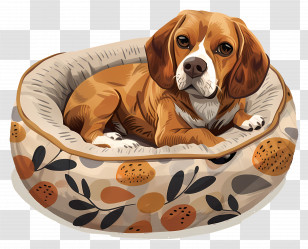 Dog Bed - Beagle Resting In Bed Transparent PNG