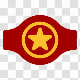 Champion Belt - Red Champion Belt With Star Icon Transparent PNG