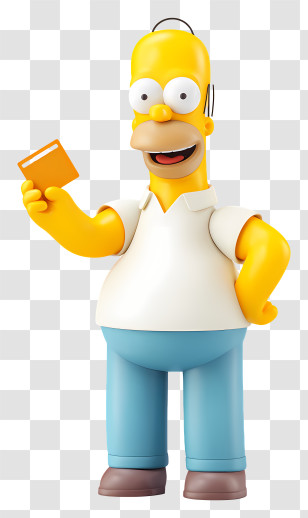 Homer Simpson - Cartoon Character Holding A Book Transparent PNG