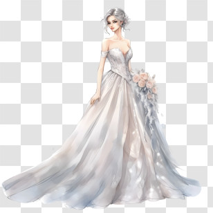 Wedding Dress
 - Artistic Illustration Of Bride In White Wedding Dress Transparent PNG