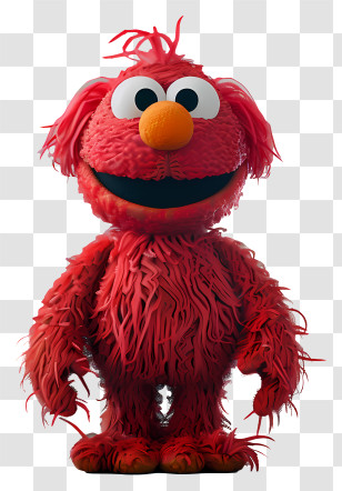 Elmo - Red Furry Cartoon Character Design Transparent PNG