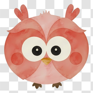 Pink Owl - Pink Cartoon Owl Illustration Transparent PNG