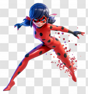 Ladybug - Heroic Female Superhero In Red Costume Transparent PNG
