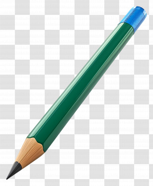 Pencil - Illustration Of A Green Wooden Pencil Transparent PNG