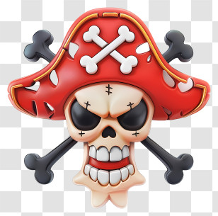 One Piece Jolly Roger - Red Pirate Skull Emblem Transparent PNG