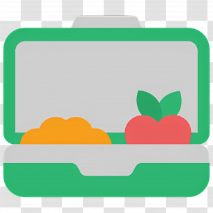 Food Box - Green Lunch Box With Food Transparent PNG