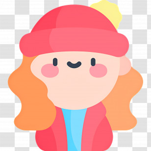 Baby Girl - Cartoon Girl With Red Hat Transparent PNG