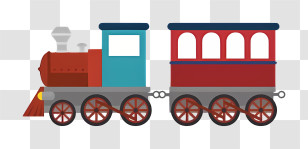 Art - Colorful Toy Train Design Transparent PNG