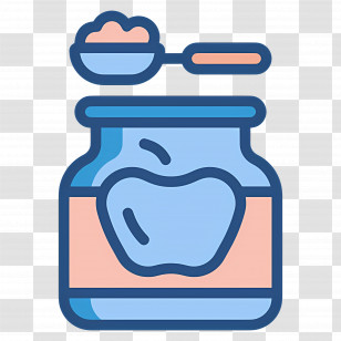 Baby Food - Baby Food Jar With Spoon Graphic Icon Transparent PNG
