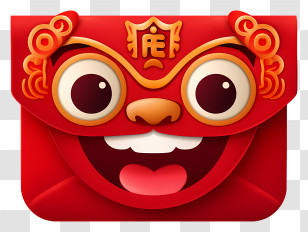 Chinese New Year - Festive Red Envelope Cartoon Transparent PNG