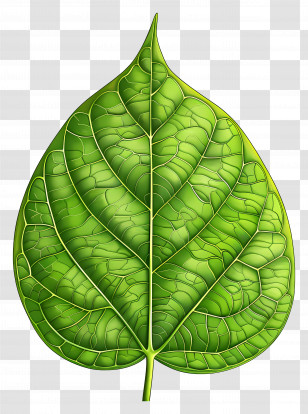 Bodhi Tree Leaf - Bright Green Leaf Illustration Transparent PNG