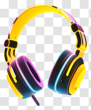 Keywords - Yellow Neon Gaming Headset With Vibrant Design Transparent PNG