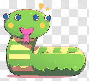 Cute Cartoon Snake - Cute Green Snake Cartoon Transparent PNG