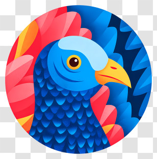 Turkey Emoji - Colorful Bird With Vibrant Feathers Transparent PNG